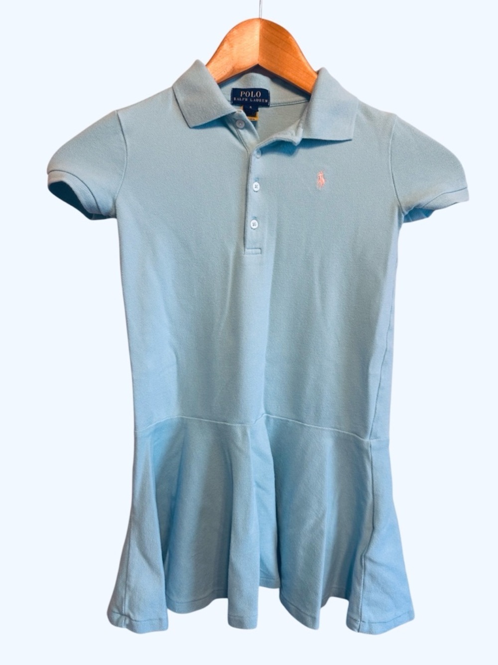 Stretch Mesh Polo Dress by Ralph Lauren fit and flare style.  Size girls 6